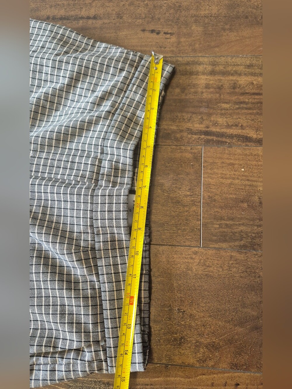 Babaton Aritzia Plaid Straight Leg Pants Size 10 Grey Black Career Trousers - Picture 5 of 7